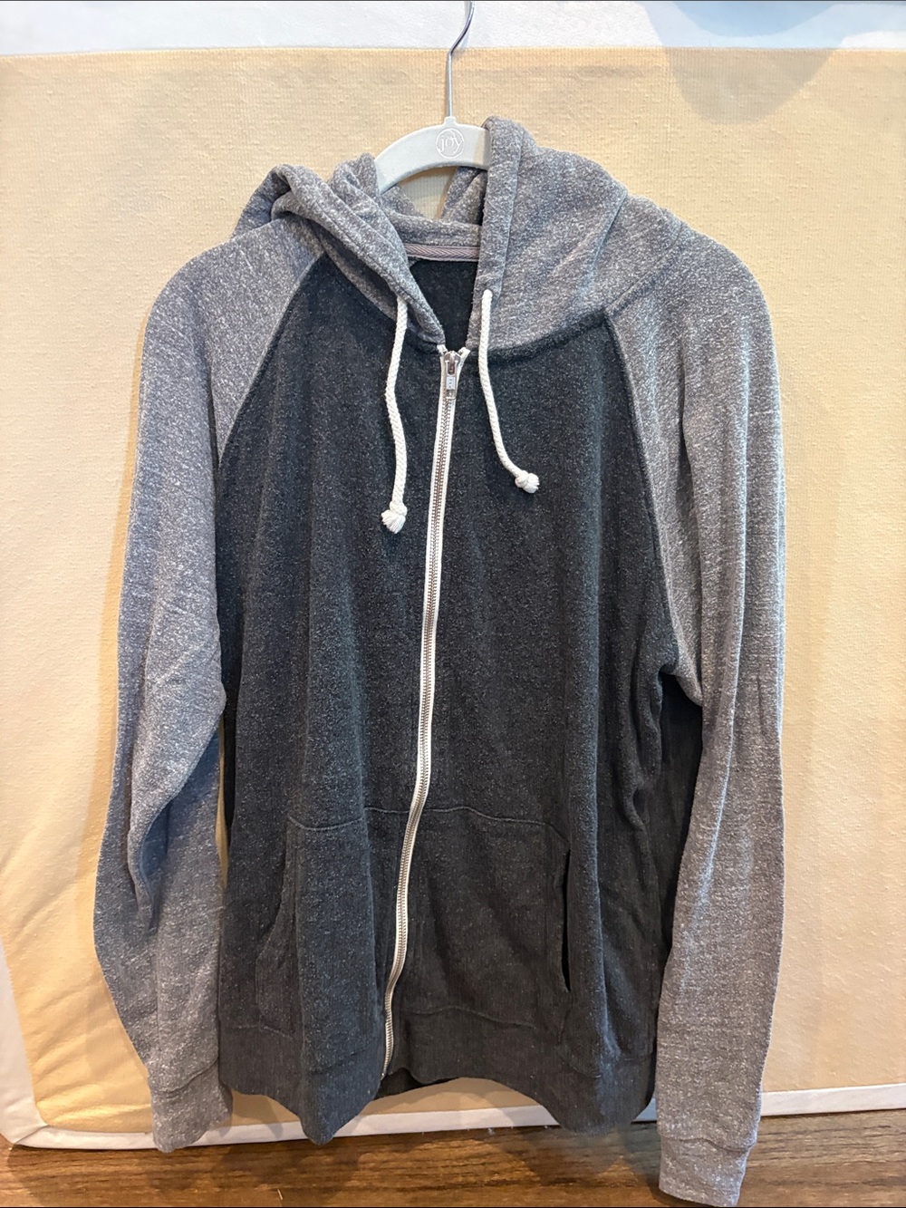 Threads 4 Thought Two-Tone Gray Zip Hoodie